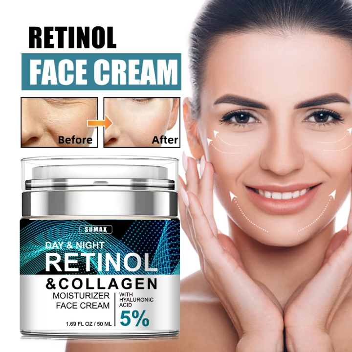 RETINOL & COLLAGEN – Crème Hydratante Jour & Nuit ✨ Une peau plus lisse, plus ferme et intensément hydratée, jour après jour.
