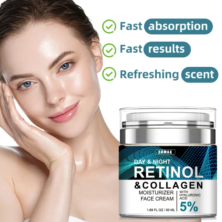 RETINOL & COLLAGEN – Crème Hydratante Jour & Nuit ✨ Une peau plus lisse, plus ferme et intensément hydratée, jour après jour.