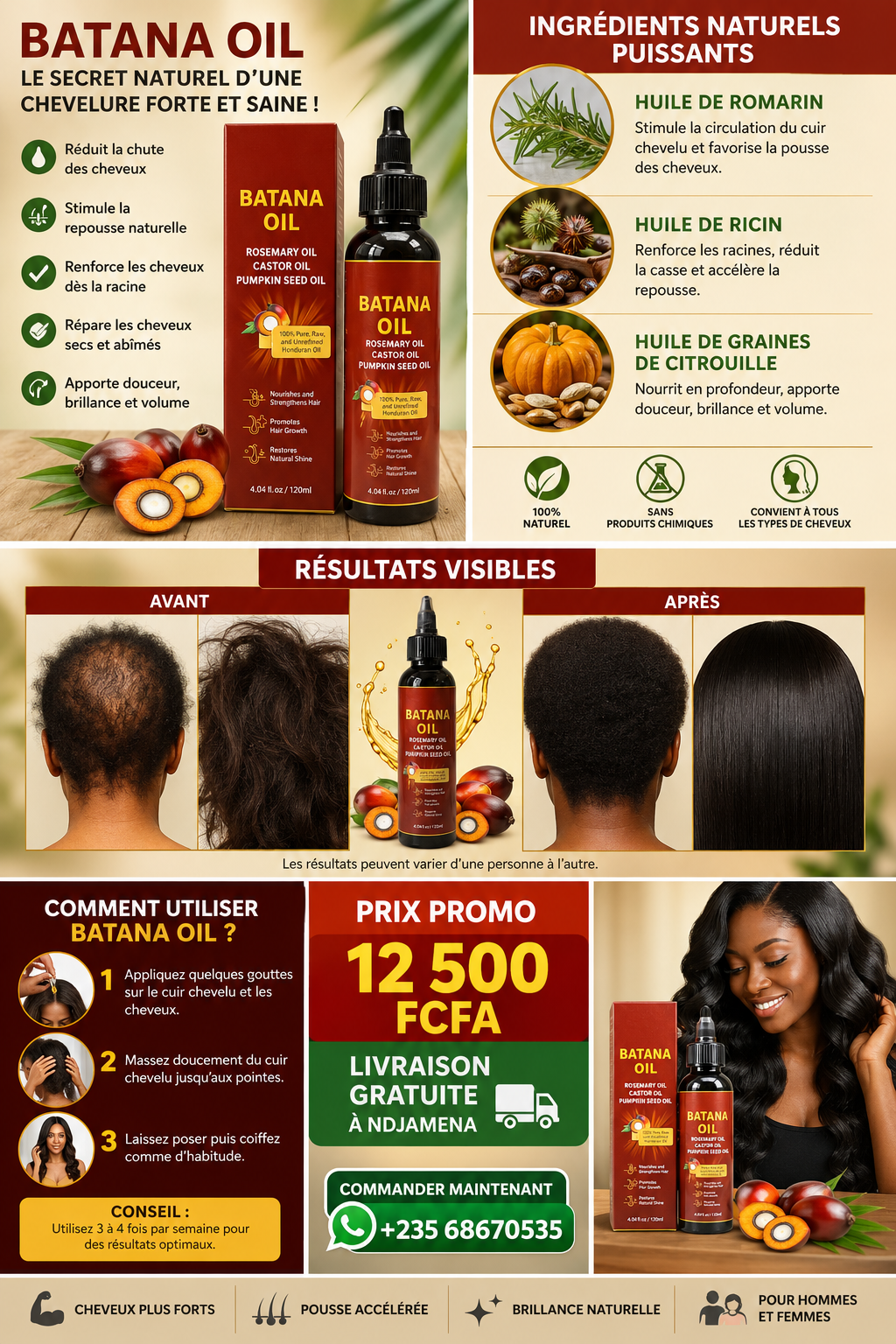 Batana Oil – Retrouvez des cheveux plus forts, plus longs et plus brillants !