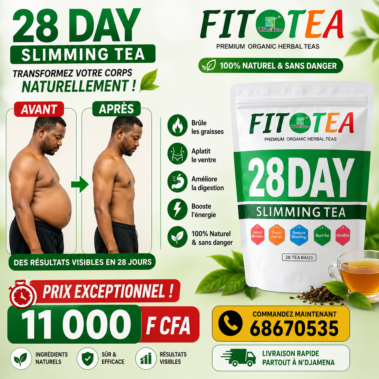 🌿 FITO TEA – Thé Minceur 28 Jours