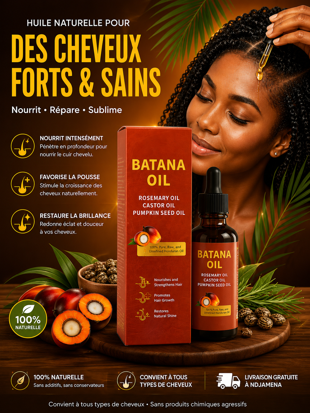 Batana Oil – Retrouvez des cheveux plus forts, plus longs et plus brillants !