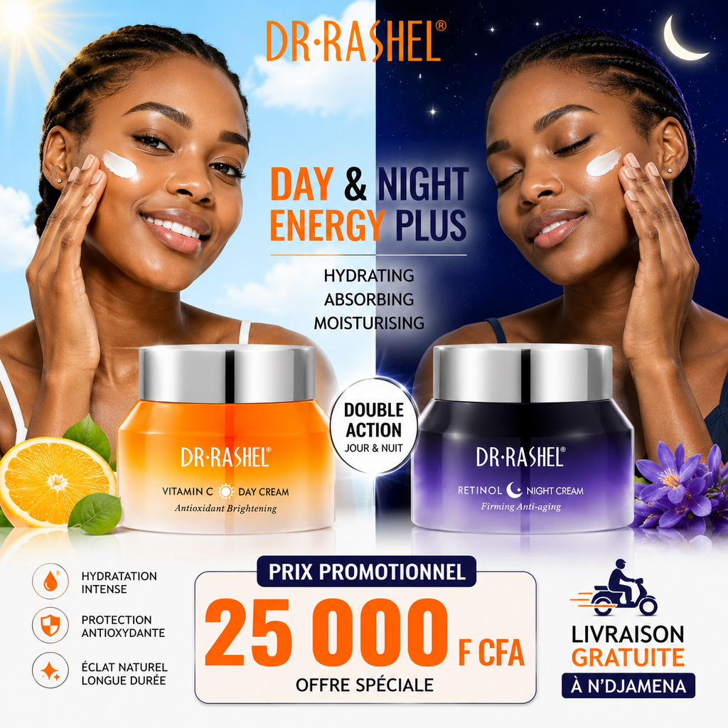 DR. RASHEL – Coffret Jour & Nuit à la Vitamine C & Rétinol Retrouvez une peau lumineuse, lisse et éclatante, de jour comme de nuit.