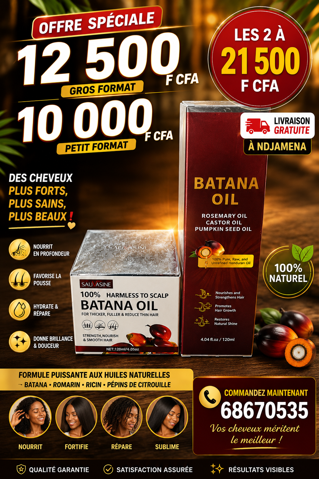 Batana Oil – Retrouvez des cheveux plus forts, plus longs et plus brillants !
